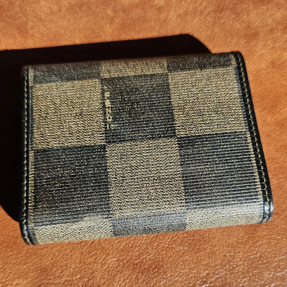 Fendi Tri-Fold Pequin Small Wallet